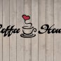 Coffee House Heart Wall Quote Sticker Vinyl Decal 11.5"h x 36"w