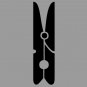 Clothespin Laundry Room Vinyl Wall Sticker Decal 11"w x 40"h