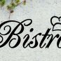 Bistro with Chef Hat Kitchen Wall Quote Vinyl Sticker Decal 14"h x 38"w