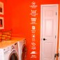 Wash Dry Fold Iron Laundry Room Vinyl Wall Quote Sticker Decal 40"h x 6"w