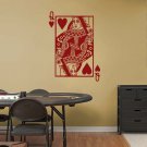 QUEEN of HEARTS Playing Card Poker Vinyl Wall Sticker Decal 22"w x 31"h QUEEN of HEARTS Playing Card Poker Vinyl Wall Sticker Decal 22"w x 31"h