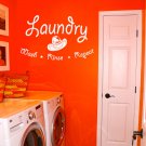 Wash Rinse Repeat Laundry Room Vinyl Wall Quote Sticker Decal 36"w x 22"h