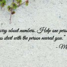 Mother Teresa Help One Person Wall Quote Vinyl Sticker Decal 8.5"h x 40"w