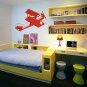 Airplane Vinyl Wall Sticker Decal Kid's Boy's Room 33 in w x 22 in h