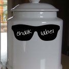 Sunglasses Chalkboard Vinyl Label Sticker Decals 2"h x 6"w ea. (Quantity 20)