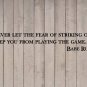 Babe Ruth Yankees Striking Out Baseball Wall Vinyl Sticker Decal 4"h x 22"w