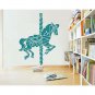 Merry Go Round Carousel Horse Vinyl Wall Sticker Decal 30"h X 22"w