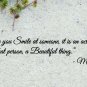 Mother Teresa Everytime You Smile Wall Quote Vinyl Sticker Decal 4.5"h x 22"w