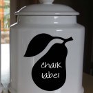 PEAR Chalkboard Vinyl Label Sticker Decals 4"h x 3"w ea. (Quantity 12)