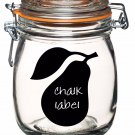 PEAR Chalkboard Vinyl Label Sticker Decals 5"h x 4"w ea. (Quantity 6)