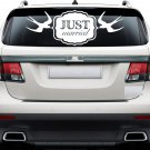 Just Married with Doves Wedding Wall Decor Vinyl Sticker Decal 8"h x 22"w Just Married with Doves Wedding Wall Decor Vinyl Sticker Decal 8"h x 22"w