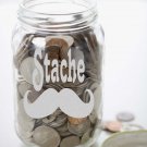 Moustache STACHE Frosted Etched Glass Money Jar Vinyl Sticker Decal 5.5"h x 5"w Moustache STACHE Frosted Etched Glass Money Jar Vinyl Sticker Decal 5.5"h x 5"w