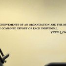 Vince Lombardi Green Bay Football Quote Vinyl Wall Sticker Decal 5"h x 43"w