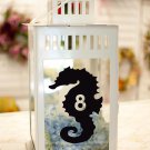 Seahorse Beach Wedding Table Numbers 1-10 Vinyl Sticker Decals 4"h