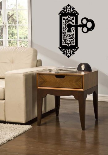 Antique Key In Lock Vinyl Wall Sticker Decal