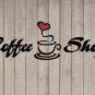 Coffee Shop Heart Wall Quote Sticker Vinyl Decal 7"h x 22"w