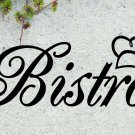 Bistro with Chef Hat Kitchen Wall Quote Vinyl Sticker Decal 8"h x 22"w