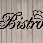 Bistro with Chef Hat Kitchen Wall Quote Vinyl Sticker Decal 8"h x 22"w
