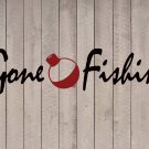 Gone Fishing Beach Wall Quote Vinyl Sticker Decal 5.5"h x 22"w Gone Fishing Beach Wall Quote Vinyl Sticker Decal 5.5"h x 22"w