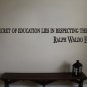 Ralph Waldo Emerson Inspirational Classroom Quote Vinyl Wall Sticker 2"h x 22"w