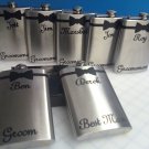 Wedding Bachelor Party Personalized Stainless Steel Liquor Flask 6 oz 8 oz.