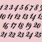 Wedding Table Numbers 1-25 Custom Vinyl Sticker Decals (4"h Numbers) (b)