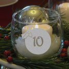 Holiday Party Table Numbers 1-15 Frosted Etched Glass Vinyl Sticker Decals 3"h
