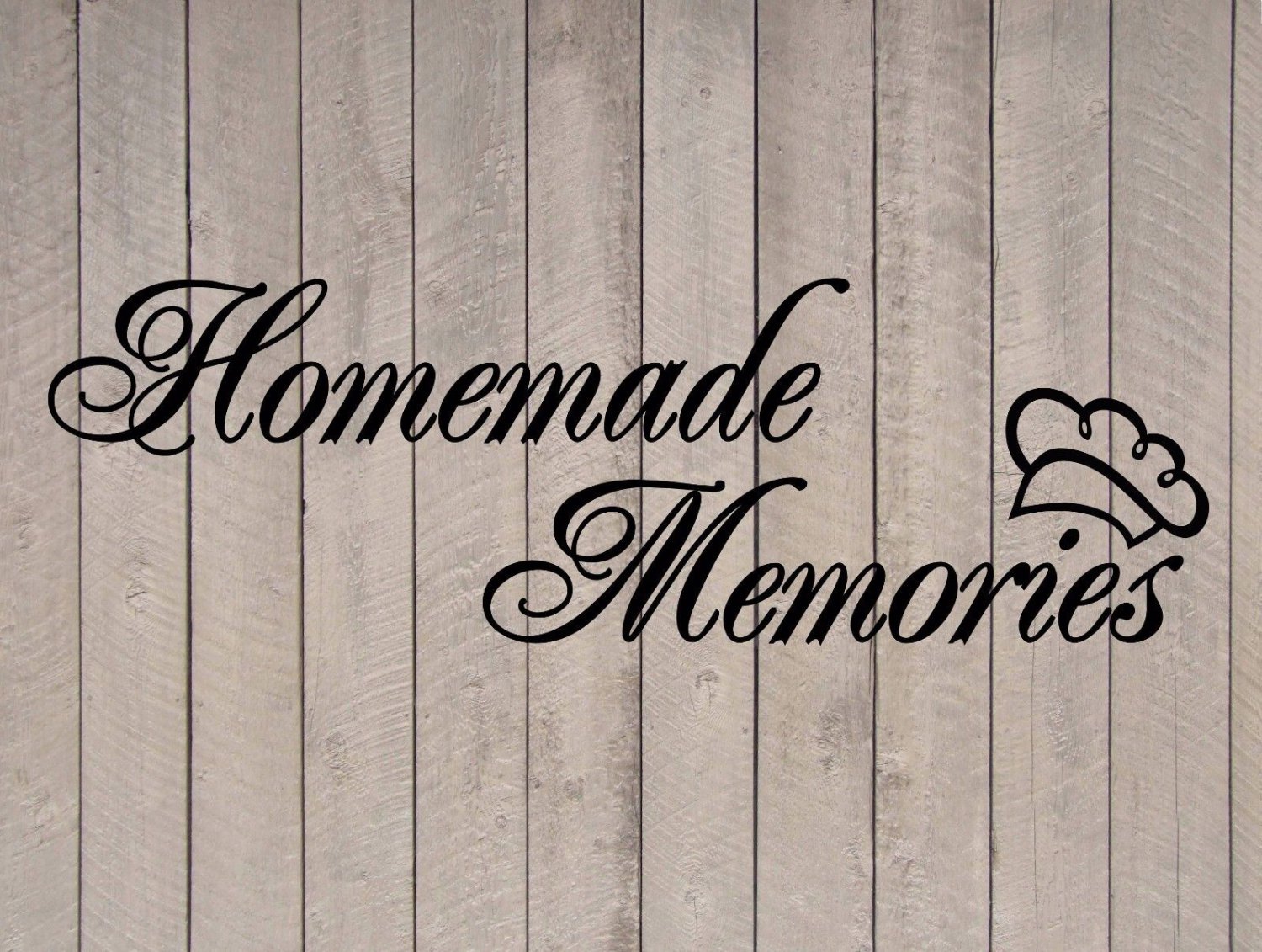 Homemade Memories with Chef Hat Kitchen Wall Vinyl Sticker Decal 3.5"h x 11"w