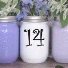 Wedding Table Numbers 1-25 Centerpiece Vinyl Sticker Decals (4"h Numbers) (b)