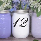 Wedding Table Numbers 1-20 Centerpiece Vinyl Sticker Decals (4"h Numbers) (c)