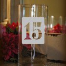 Wedding Table Numbers 1-15 Frosted Etched Glass Vinyl Sticker Decals 3"h squares