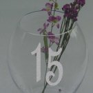 Wedding Table Numbers 1-15 Custom Frosted Etched Glass Vinyl Sticker Decals 3"h