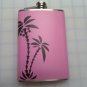 Palm Tree Bachelorette Party Stainless Steel Alcohol Liquor Flask 6 oz 8 oz.