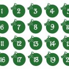 Christmas Ball Holiday Party Table Numbers 1-20 Vinyl Sticker Decals 4"h ea