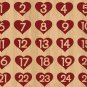 Wedding Table Numbers 1-25 Vinyl Sticker Decals (4"h Hearts)