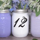 Wedding Table Numbers 1-15 Centerpiece Vinyl Sticker Decals (3"h Numbers) (d)