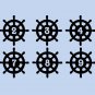 Nautical Ship Wheel Wedding Table Numbers 1-10 Vinyl Sticker Decals 4"h x 4"w