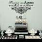 Forever & Always Wedding Wall Decor Vinyl Sticker Decal 13"h x 22"w
