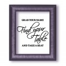 Find your Table Script Wedding Escort Sign Vinyl Sticker Decal 7"h x 8"w