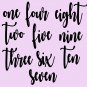 Wedding Table Numbers one to ten Centerpiece Vinyl Sticker Decals 5"w