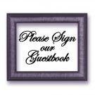 Please Sign our Guestbook Script Wedding Vinyl Sticker Decal 4.75"h x 8"w