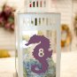 Seahorse Beach Wedding Table Numbers 1-10 Vinyl Sticker Decals 3"h