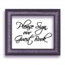 Please Sign our Guestbook Script Wedding Vinyl Sticker Decal 5.5"h x 8"w