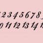 Wedding Table Numbers 1-15 Custom Vinyl Sticker Decals (3"h Numbers) (b)