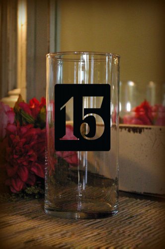 Wedding Table Numbers 1-15 Vinyl Sticker Decals (3"h Squares)