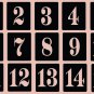 Wedding Table Numbers 1-15 Vinyl Sticker Decals (3"h Squares)