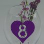 Wedding Table Numbers 1-5 Vinyl Sticker Decals (3"h Hearts)