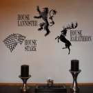 Game of Thrones Sigils Stark Lannister Vinyl Wall Sticker Decals 22"h - 32"h ea. Game of Thrones Sigils Stark Lannister Vinyl Wall Sticker Decals 22"h - 32"h ea.