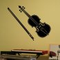 Violin and Bow Musical Instrument Vinyl Wall Sticker Decal 21"h x 48"w