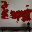 Game of Thrones World Map Westeros Essos Vinyl Wall Sticker Decal 44"h x 64"w